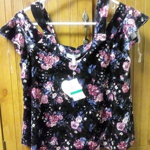 Self esteem womens large velvet blouse